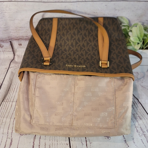Michael Kors Sady Brown Top Zip Tote Bag - Picture 8 of 14